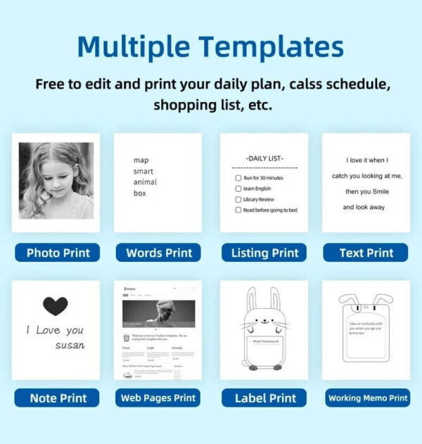 Print Your Daily Plans, Class Schedules, Shopping List