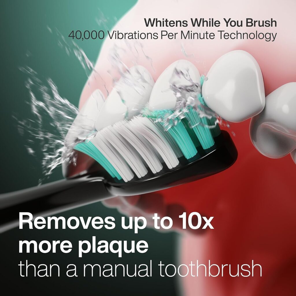 electric toothbrush removes up to 10x more plaque than a manual toothbrush