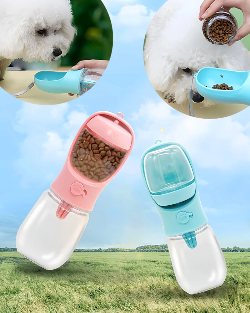 portable pet water bottle with food container nays pick