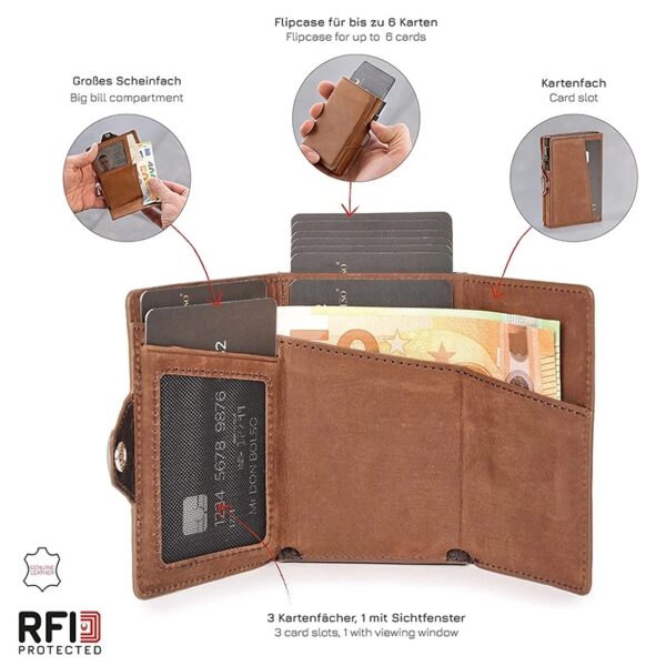 Leather Smart Wallet with Pop Up Credit Card - Image 3