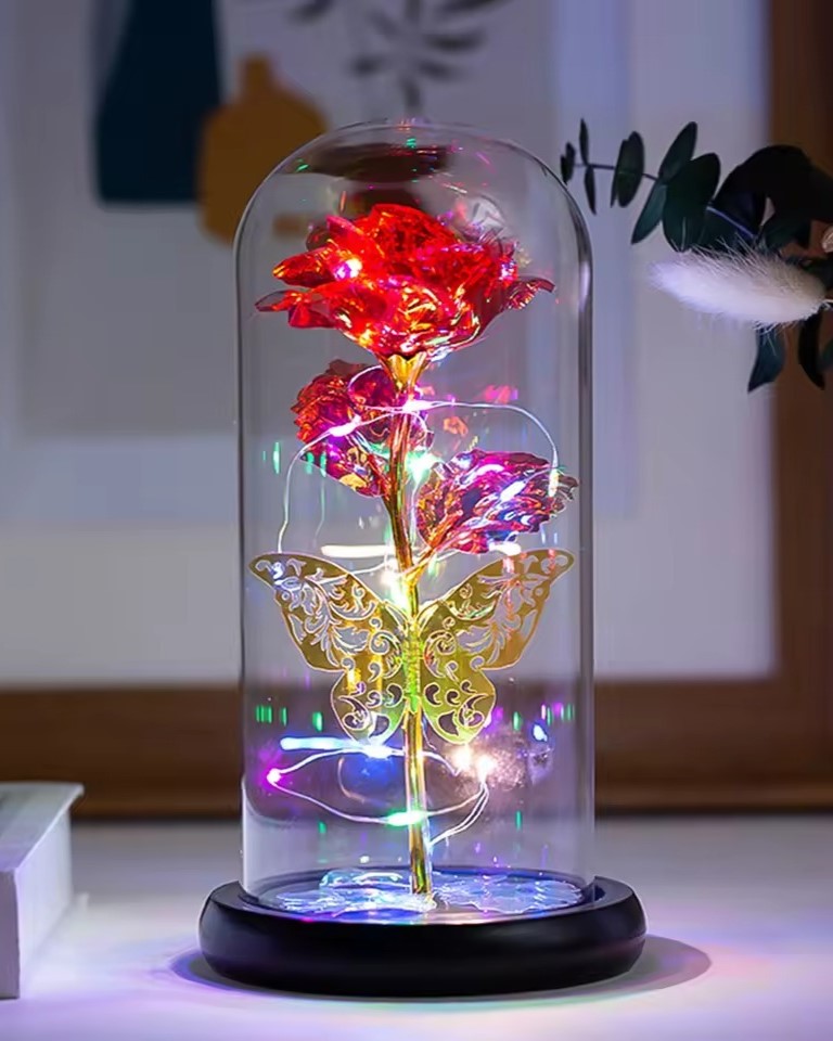 Crystal Light Up Rose in a Glass Dome NAYS Pick