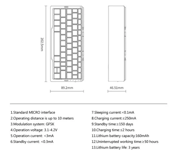 keyboard size