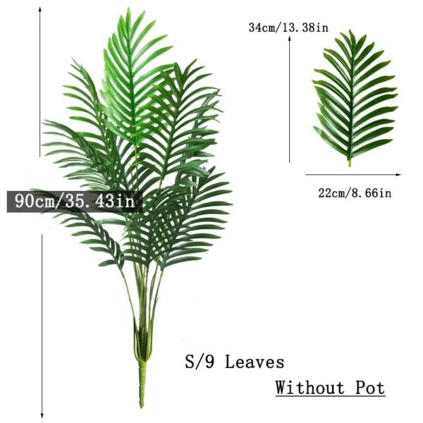 artificial palm tree size