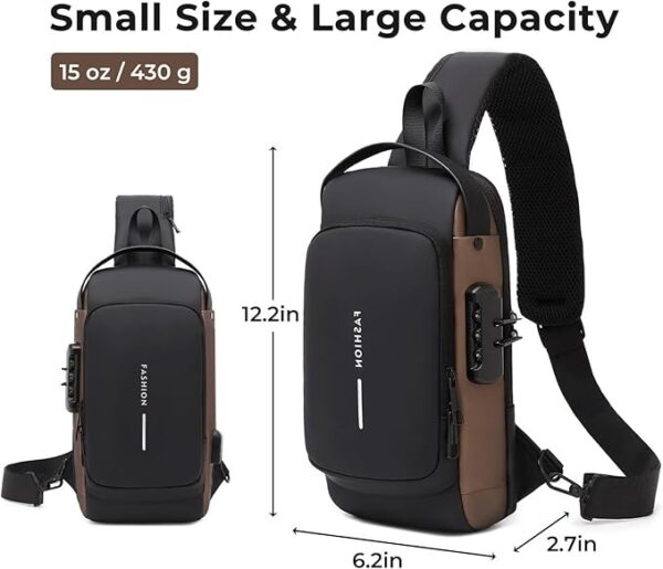 men's crossbody bag size