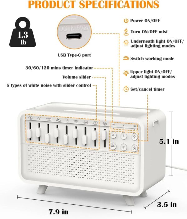 white noise maker specifications