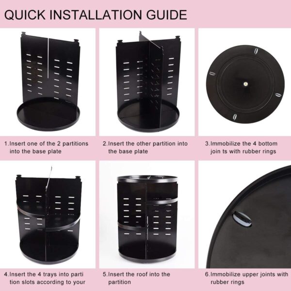 cosmetic storage rack installation