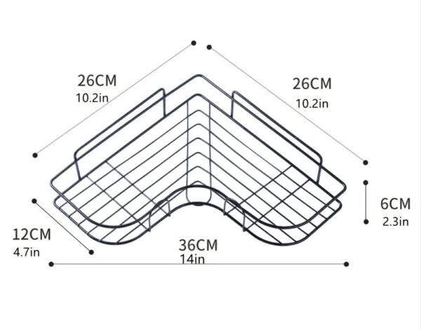 bathroom shelf size