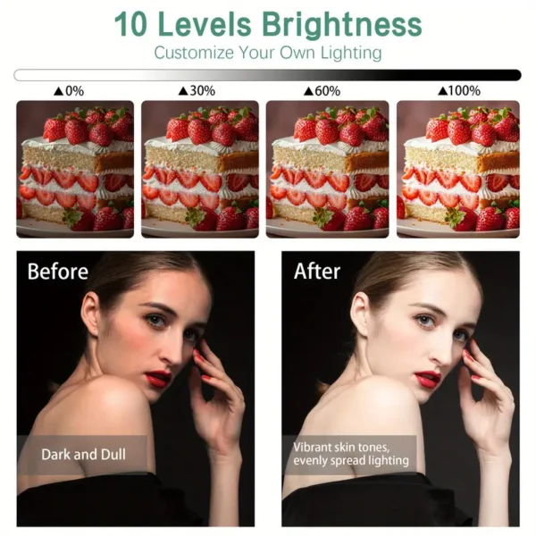 led ring light 10 levels brightness