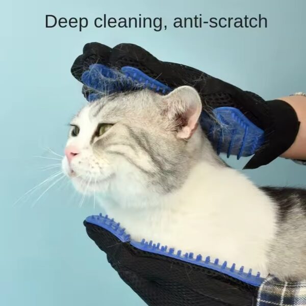 pet grooming glove usage