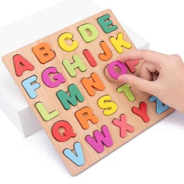 wooden board puzzle alphabet