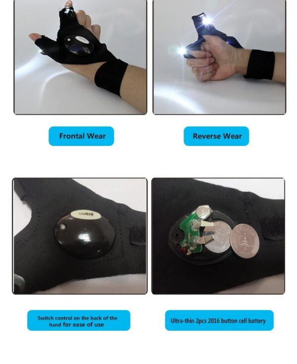 flashlight gloves features