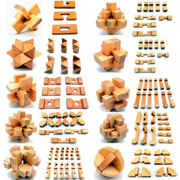 wooden puzzle parts